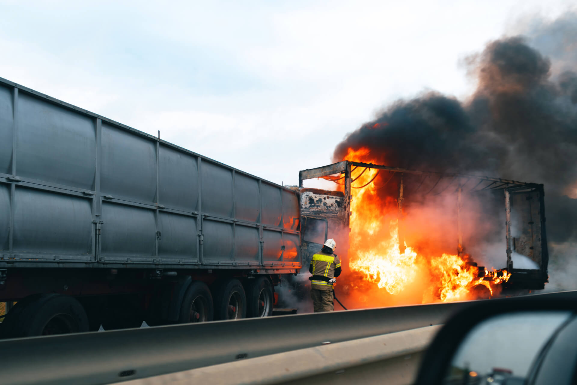 truck crash accident on a highway