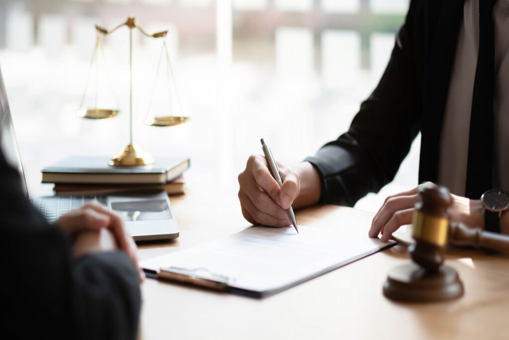 close up lawyer consult client